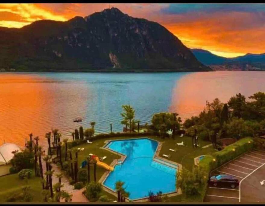 Idyllische Ferienwohnung In Bissone Buitenkant foto
