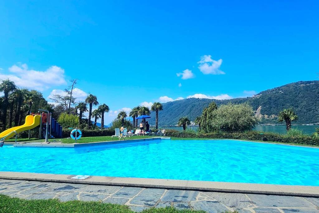 Idyllische Ferienwohnung In Bissone Buitenkant foto